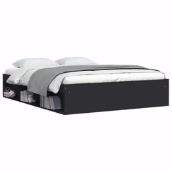 vidaXL Bed Frame Bedroom Mattress Foundation Guest Room Bedstead Bed Base - black, 140 x 200 cm - Additional view 2