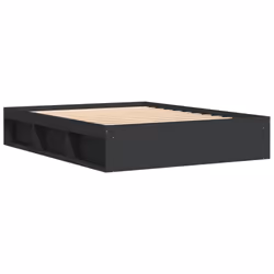 vidaXL Bed Frame Bedroom Mattress Foundation Guest Room Bedstead Bed Base - black, 140 x 200 cm - Additional view 7