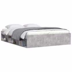 vidaXL Bed Frame Bedroom Mattress Foundation Guest Room Bedstead Bed Base - concrete grey, 140 x 200 cm - Additional view 2