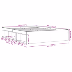 vidaXL Bed Frame Bedroom Mattress Foundation Guest Room Bedstead Bed Base - smoked oak, 140 x 200 cm - Additional view 3
