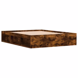 vidaXL Bed Frame Bedroom Mattress Foundation Guest Room Bedstead Bed Base - smoked oak, 140 x 200 cm - Additional view 4