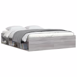 vidaXL Bed Frame Bedroom Mattress Foundation Guest Room Bedstead Bed Base - grey sonoma, 140 x 200 cm - Additional view 2