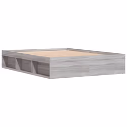 vidaXL Bed Frame Bedroom Mattress Foundation Guest Room Bedstead Bed Base - grey sonoma, 140 x 200 cm - Additional view 4
