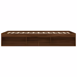 vidaXL Bed Frame Bedroom Mattress Foundation Guest Room Bedstead Bed Base - brown oak, 140 x 200 cm - Additional view 6
