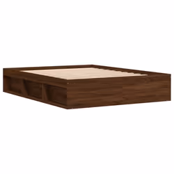 vidaXL Bed Frame Bedroom Mattress Foundation Guest Room Bedstead Bed Base - brown oak, 140 x 200 cm - Additional view 7