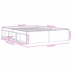 vidaXL Bed Frame Bedroom Mattress Foundation Guest Room Bedstead Bed Base - white, 150 x 200 cm - Additional view 10