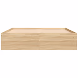 vidaXL Bed Frame Bedroom Mattress Foundation Guest Room Bedstead Bed Base - sonoma oak, 150 x 200 cm - Additional view 5