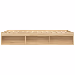 vidaXL Bed Frame Bedroom Mattress Foundation Guest Room Bedstead Bed Base - sonoma oak, 150 x 200 cm - Additional view 6