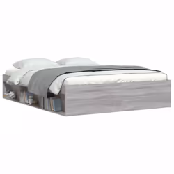 vidaXL Bed Frame Bedroom Mattress Foundation Guest Room Bedstead Bed Base - grey sonoma, 150 x 200 cm - Additional view 2