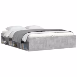 vidaXL Bed Frame Bedroom Mattress Foundation Guest Room Bedstead Bed Base - concrete grey, 160 x 200 cm - Additional view 2