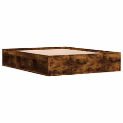 vidaXL Bed Frame Bedroom Mattress Foundation Guest Room Bedstead Bed Base - smoked oak, 160 x 200 cm - Additional view 4