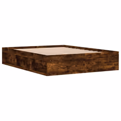 vidaXL Bed Frame Bedroom Mattress Foundation Guest Room Bedstead Bed Base - smoked oak, 160 x 200 cm - Additional view 7