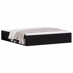 vidaXL Bed Frame Bedroom Mattress Foundation Guest Room Bedstead Bed Base - black, 180 x 200 cm - Additional view 2