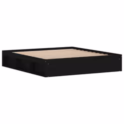 vidaXL Bed Frame Bedroom Mattress Foundation Guest Room Bedstead Bed Base - black, 180 x 200 cm - Additional view 4
