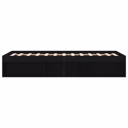 vidaXL Bed Frame Bedroom Mattress Foundation Guest Room Bedstead Bed Base - black, 180 x 200 cm - Additional view 6