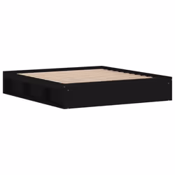 vidaXL Bed Frame Bedroom Mattress Foundation Guest Room Bedstead Bed Base - black, 180 x 200 cm - Additional view 7