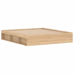 vidaXL Bed Frame Bedroom Mattress Foundation Guest Room Bedstead Bed Base - sonoma oak, 180 x 200 cm - Additional view 4