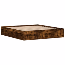 vidaXL Bed Frame Bedroom Mattress Foundation Guest Room Bedstead Bed Base - smoked oak, 180 x 200 cm - Additional view 4