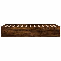 vidaXL Bed Frame Bedroom Mattress Foundation Guest Room Bedstead Bed Base - smoked oak, 180 x 200 cm - Additional view 6