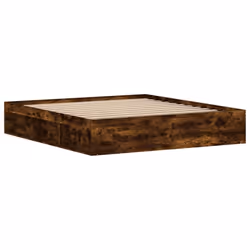 vidaXL Bed Frame Bedroom Mattress Foundation Guest Room Bedstead Bed Base - smoked oak, 180 x 200 cm - Additional view 7