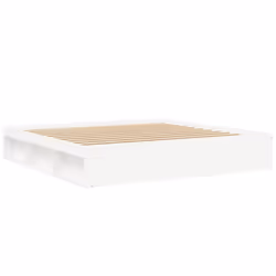 vidaXL Bed Frame Bedroom Mattress Foundation Guest Room Bedstead Bed Base - white, 200 x 200 cm - Additional view 4
