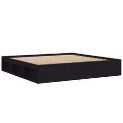 vidaXL Bed Frame Bedroom Mattress Foundation Guest Room Bedstead Bed Base - black, 200 x 200 cm - Additional view 4