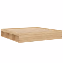 vidaXL Bed Frame Bedroom Mattress Foundation Guest Room Bedstead Bed Base - sonoma oak, 200 x 200 cm - Additional view 4