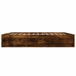 vidaXL Bed Frame Bedroom Mattress Foundation Guest Room Bedstead Bed Base - smoked oak, 200 x 200 cm - Additional view 6