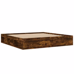 vidaXL Bed Frame Bedroom Mattress Foundation Guest Room Bedstead Bed Base - smoked oak, 200 x 200 cm - Additional view 7