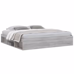 vidaXL Bed Frame Bedroom Mattress Foundation Guest Room Bedstead Bed Base - grey sonoma, 200 x 200 cm - Additional view 2