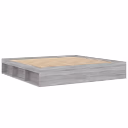 vidaXL Bed Frame Bedroom Mattress Foundation Guest Room Bedstead Bed Base - grey sonoma, 200 x 200 cm - Additional view 4