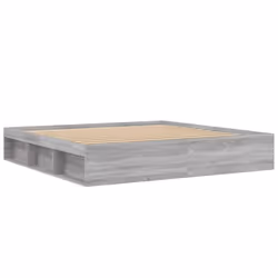 vidaXL Bed Frame Bedroom Mattress Foundation Guest Room Bedstead Bed Base - grey sonoma, 200 x 200 cm - Additional view 7