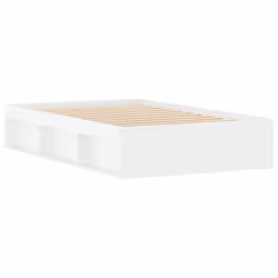 vidaXL Bed Frame Bedroom Mattress Foundation Guest Room Bedstead Bed Base - white, 120 x 190 cm - Additional view 4