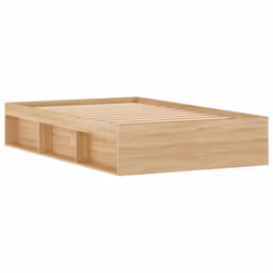 vidaXL Bed Frame Bedroom Mattress Foundation Guest Room Bedstead Bed Base - sonoma oak, 120 x 190 cm - Additional view 4