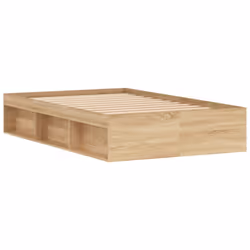 vidaXL Bed Frame Bedroom Mattress Foundation Guest Room Bedstead Bed Base - sonoma oak, 120 x 190 cm - Additional view 7