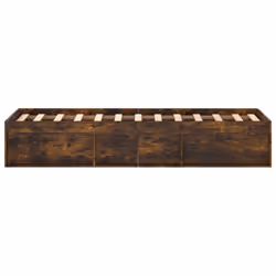 vidaXL Bed Frame Bedroom Mattress Foundation Guest Room Bedstead Bed Base - smoked oak, 120 x 190 cm - Additional view 6