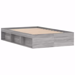 vidaXL Bed Frame Bedroom Mattress Foundation Guest Room Bedstead Bed Base - grey sonoma, 120 x 190 cm - Additional view 7