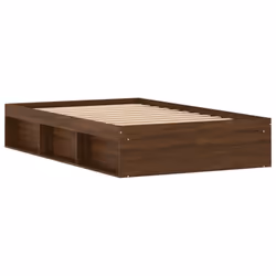 vidaXL Bed Frame Bedroom Mattress Foundation Guest Room Bedstead Bed Base - brown oak, 120 x 190 cm - Additional view 4