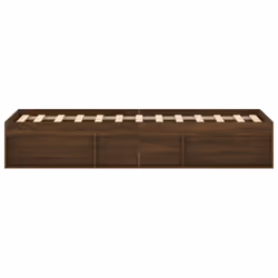 vidaXL Bed Frame Bedroom Mattress Foundation Guest Room Bedstead Bed Base - brown oak, 120 x 190 cm - Additional view 6