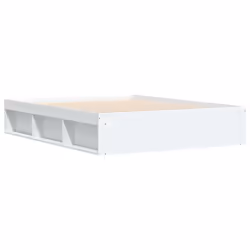 vidaXL Bed Frame Bedroom Mattress Foundation Guest Room Bedstead Bed Base - white, 140 x 190 cm - Additional view 4