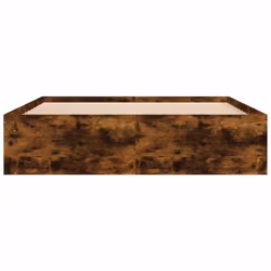 vidaXL Bed Frame Bedroom Mattress Foundation Guest Room Bedstead Bed Base - smoked oak, 140 x 190 cm - Additional view 5