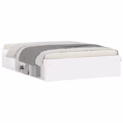 vidaXL Bed Frame Bedroom Mattress Foundation Guest Room Bedstead Bed Base - white, 135 x 190 cm - Additional view 2