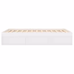 vidaXL Bed Frame Bedroom Mattress Foundation Guest Room Bedstead Bed Base - white, 135 x 190 cm - Additional view 6