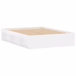 vidaXL Bed Frame Bedroom Mattress Foundation Guest Room Bedstead Bed Base - white, 135 x 190 cm - Additional view 7