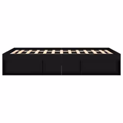 vidaXL Bed Frame Bedroom Mattress Foundation Guest Room Bedstead Bed Base - black, 135 x 190 cm - Additional view 6
