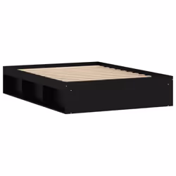 vidaXL Bed Frame Bedroom Mattress Foundation Guest Room Bedstead Bed Base - black, 135 x 190 cm - Additional view 7