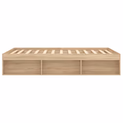 vidaXL Bed Frame Bedroom Mattress Foundation Guest Room Bedstead Bed Base - sonoma oak, 135 x 190 cm - Additional view 6
