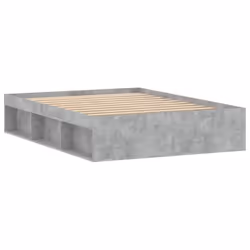 vidaXL Bed Frame Bedroom Mattress Foundation Guest Room Bedstead Bed Base - concrete grey, 135 x 190 cm - Additional view 7