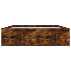 vidaXL Bed Frame Bedroom Mattress Foundation Guest Room Bedstead Bed Base - smoked oak, 135 x 190 cm - Additional view 5