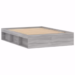 vidaXL Bed Frame Bedroom Mattress Foundation Guest Room Bedstead Bed Base - grey sonoma, 135 x 190 cm - Additional view 4